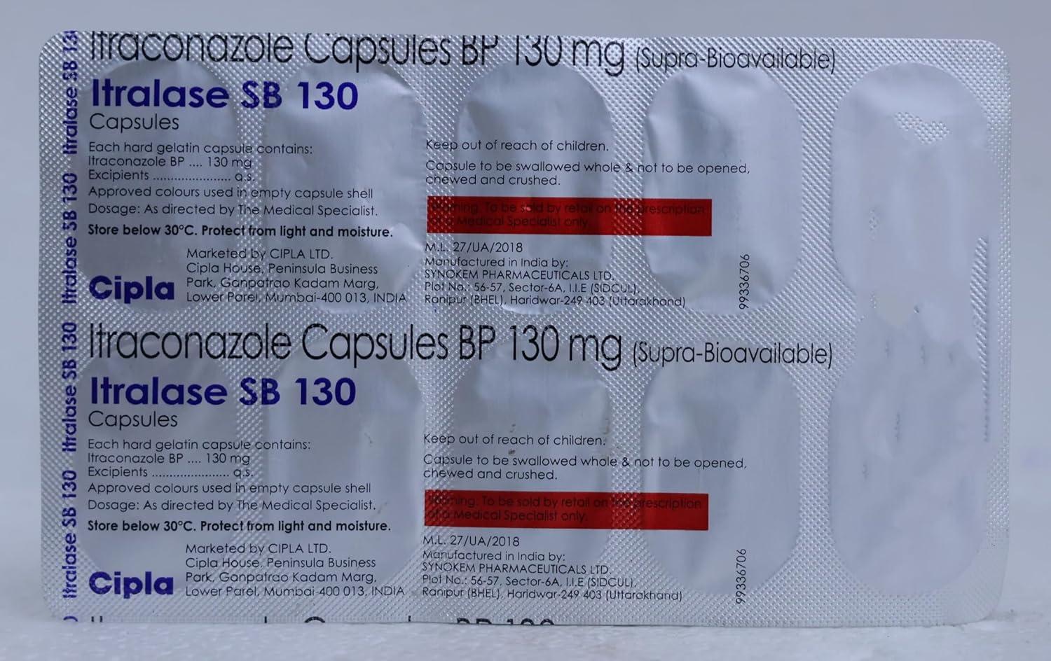 Itralase SB 130mg Capsules